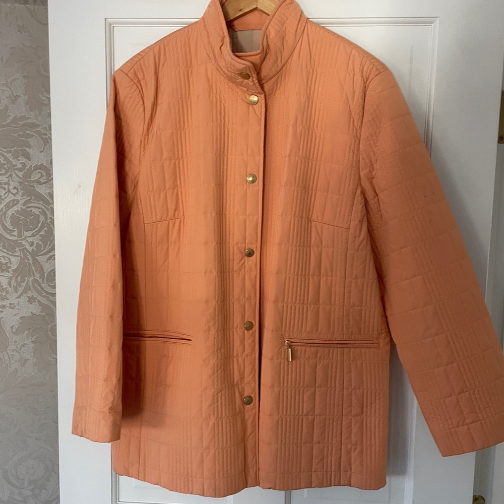 Women's Peach Quilted Jacket Basler 42 12 xl Barn Coat - Picture 1 of 11